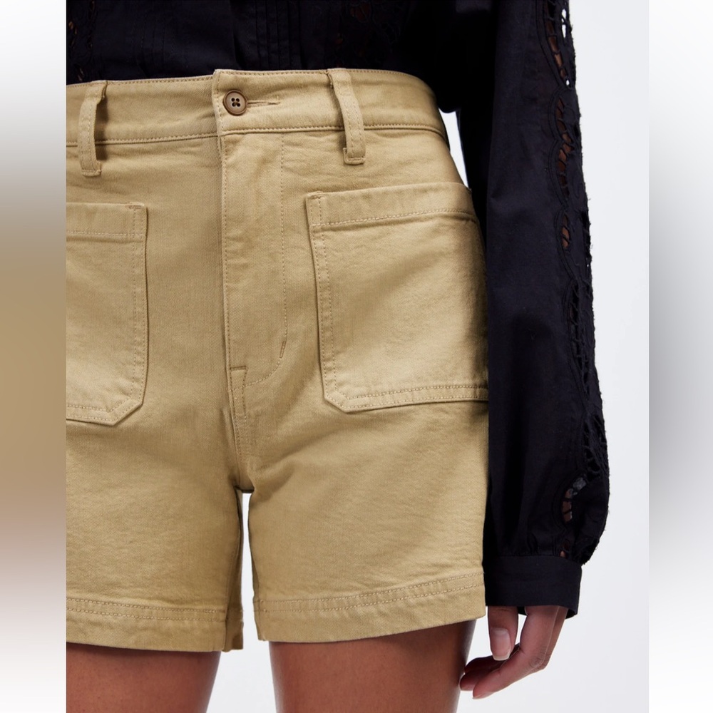 Madewell Tan High Waist Emmett Shorts